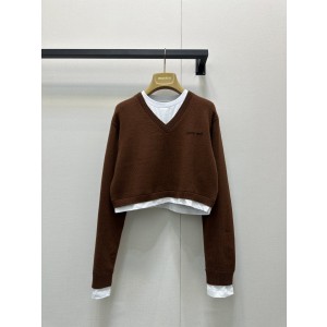 miumiu 미우미우 레이어드 로고 크롭 니트 의류