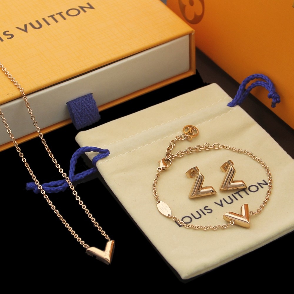 Louis Vuitton LV 루이비통 목걸이 팔찌 귀걸이 세트