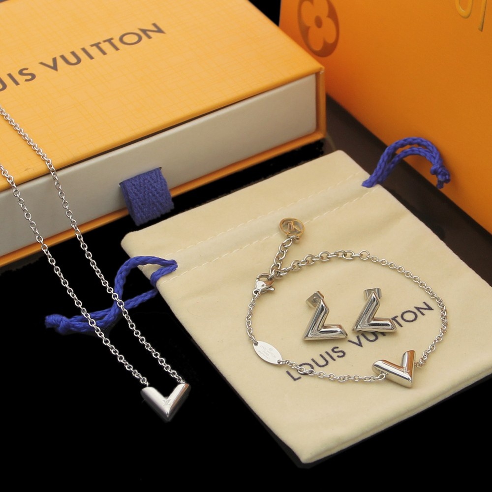 Louis Vuitton LV 루이비통 목걸이 팔찌 귀걸이 세트