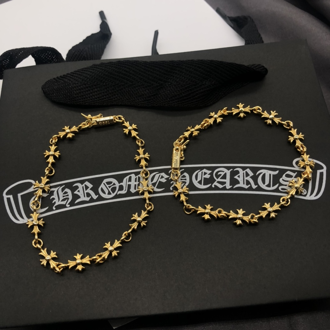 Chrome Hearts CH 크롬하츠 십자가 꽃 팔찌