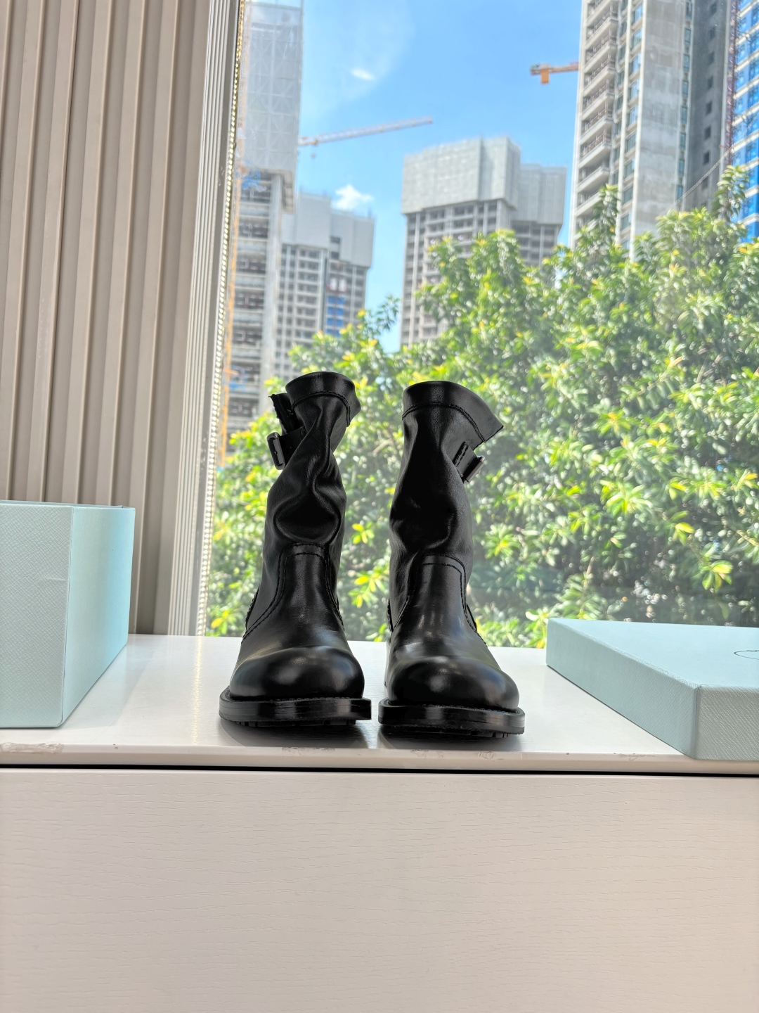 Prada 프라다 첼시 주름 라이더 부츠 신발