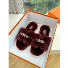 에르메스(Hermes) 양털 퍼 슬리퍼 신발