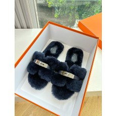 에르메스(Hermes) 양털 퍼 슬리퍼 신발