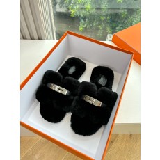 에르메스(Hermes) 양털 퍼 슬리퍼 신발
