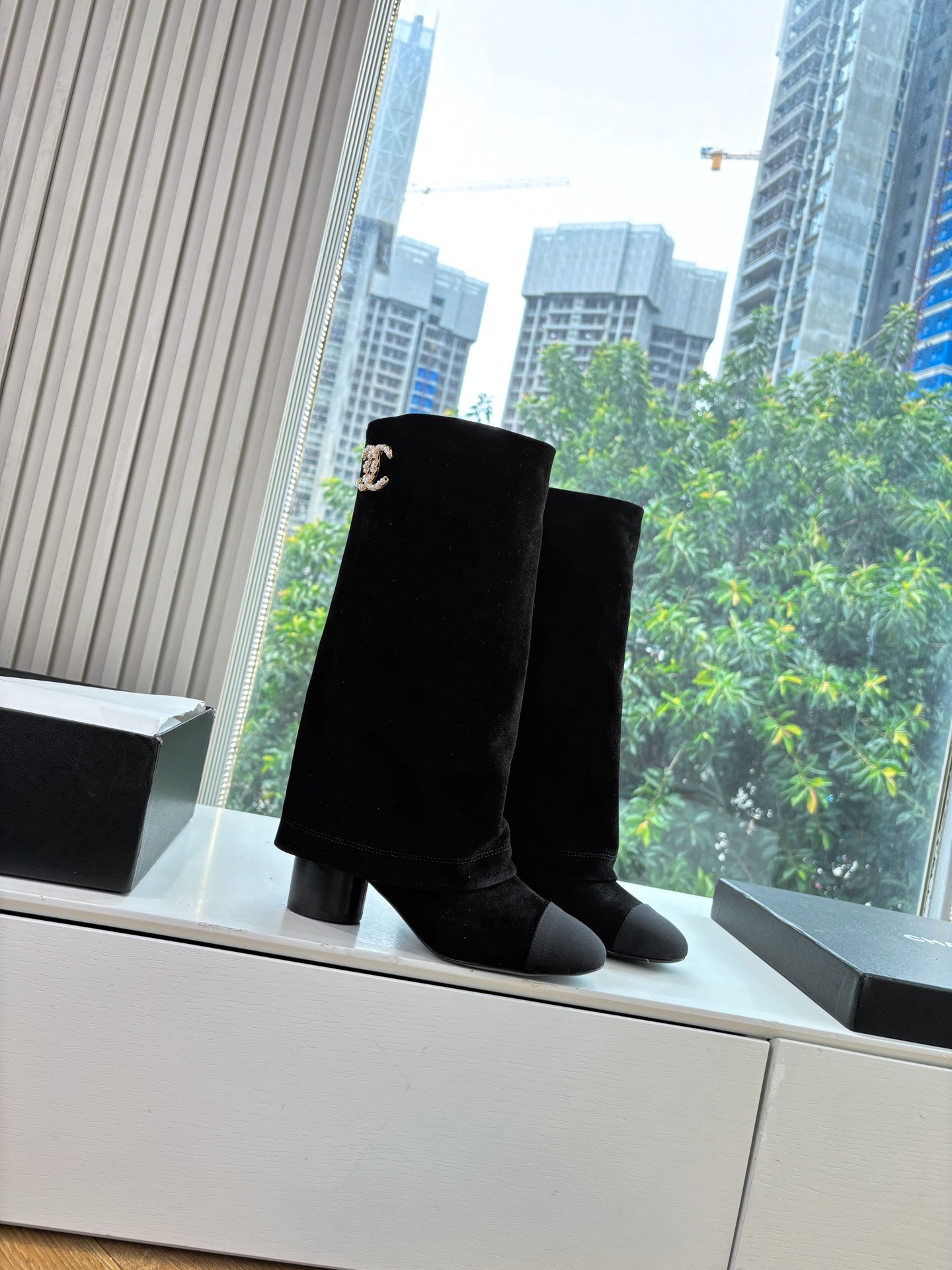 CHANEL 샤넬 로고 라이더 부츠 신발