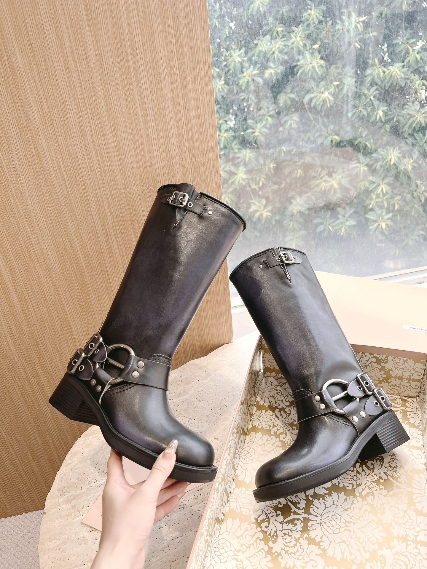 MiuMiu 미우미우 런웨이 빈티지 웨스턴 롱부츠 신발