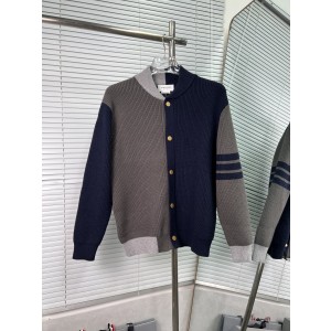 THOM BROWNE 톰브라운 배색 울 가디건 의류