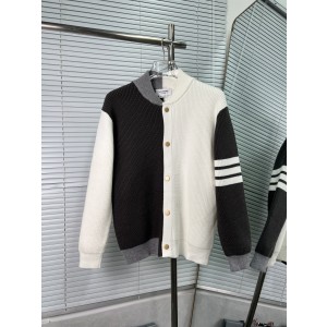 THOM BROWNE 톰브라운 배색 울 가디건 의류