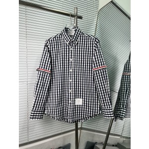 Thom Browne 톰브라운 순면 딥블루 체크 셔츠 의류