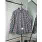 Thom Browne 톰브라운 순면 딥블루 체크 셔츠 의류