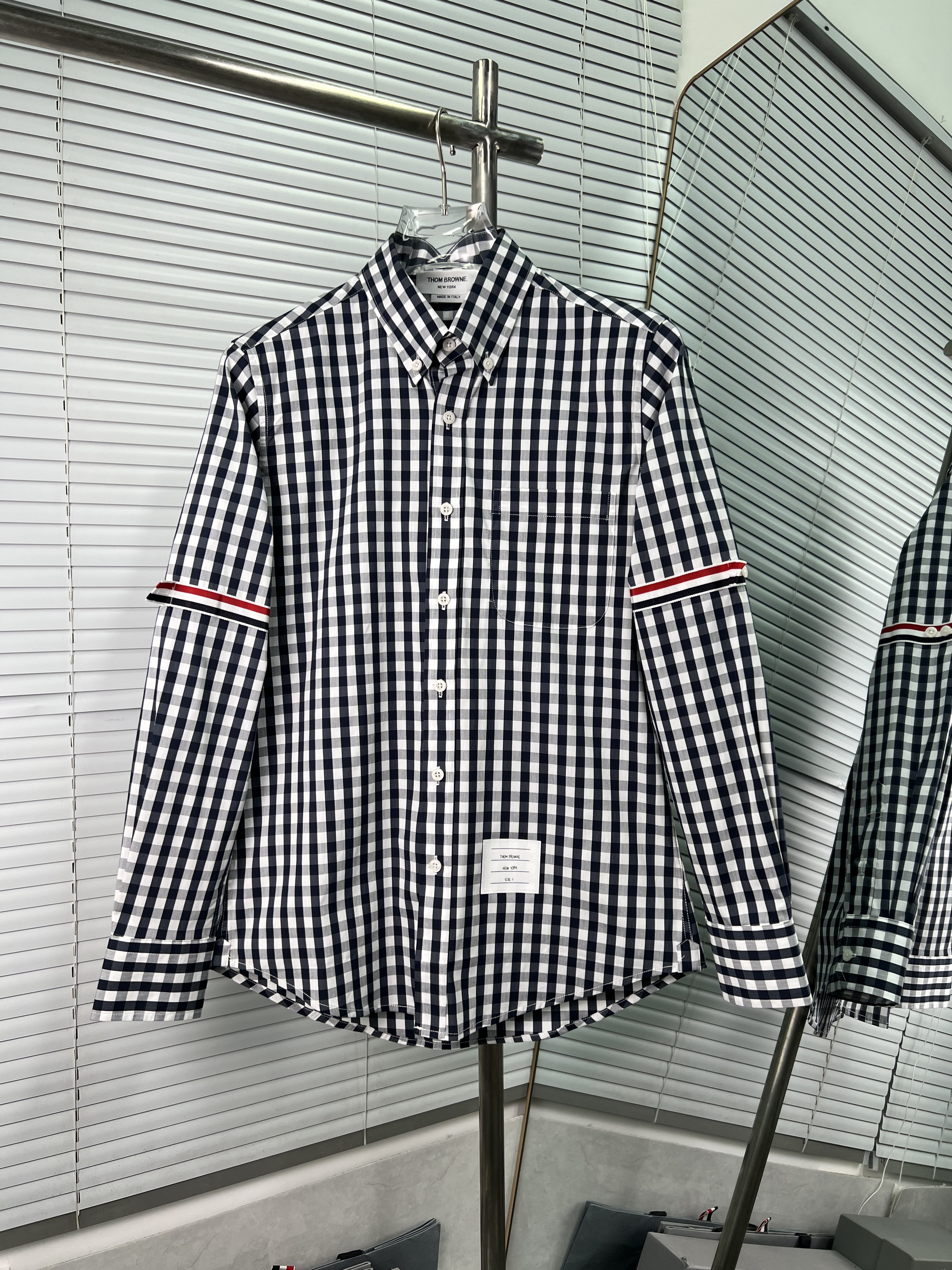 Thom Browne 톰브라운 순면 딥블루 체크 셔츠 의류