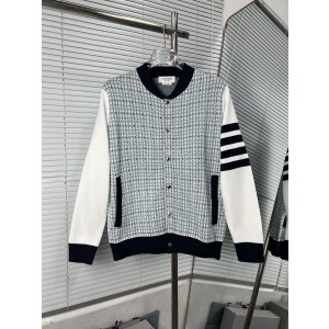 Thom Browne 배색 체크 가디건 의류