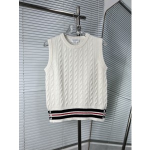 Thom Browne 톰브라운 스트라이프 꽈배기 울 베스트 조끼 의류