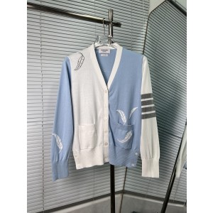 Thom Browne 톰브라운 깃털 패턴 V넥 니트 가디건 의류
