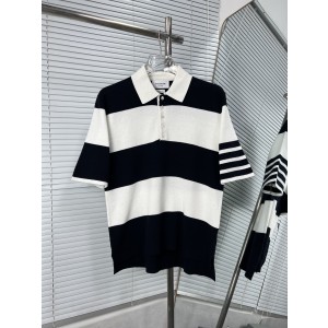 Thom Browne 톰브라운 스트라이프 니트 폴로 반팔 티셔츠 의류