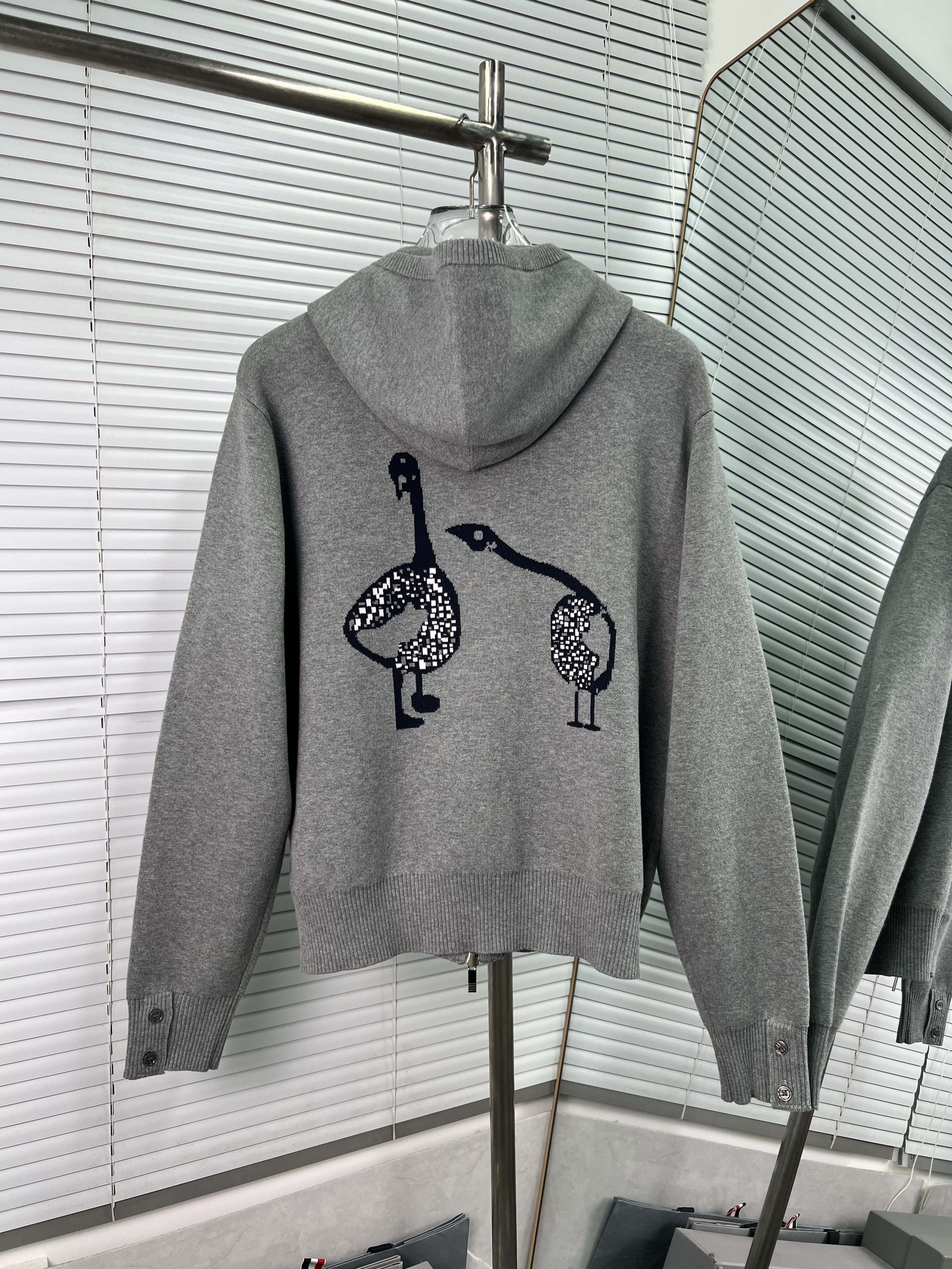 Thom Browne 톰브라운 자카드 울 니트 후드 집업 재킷 의류