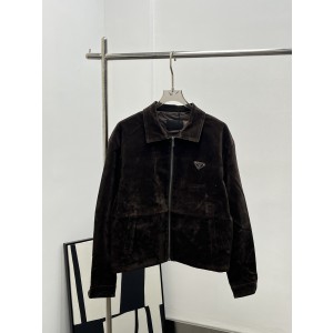 Prada 프라다 벨벳 삼각 로고 재킷 의류
