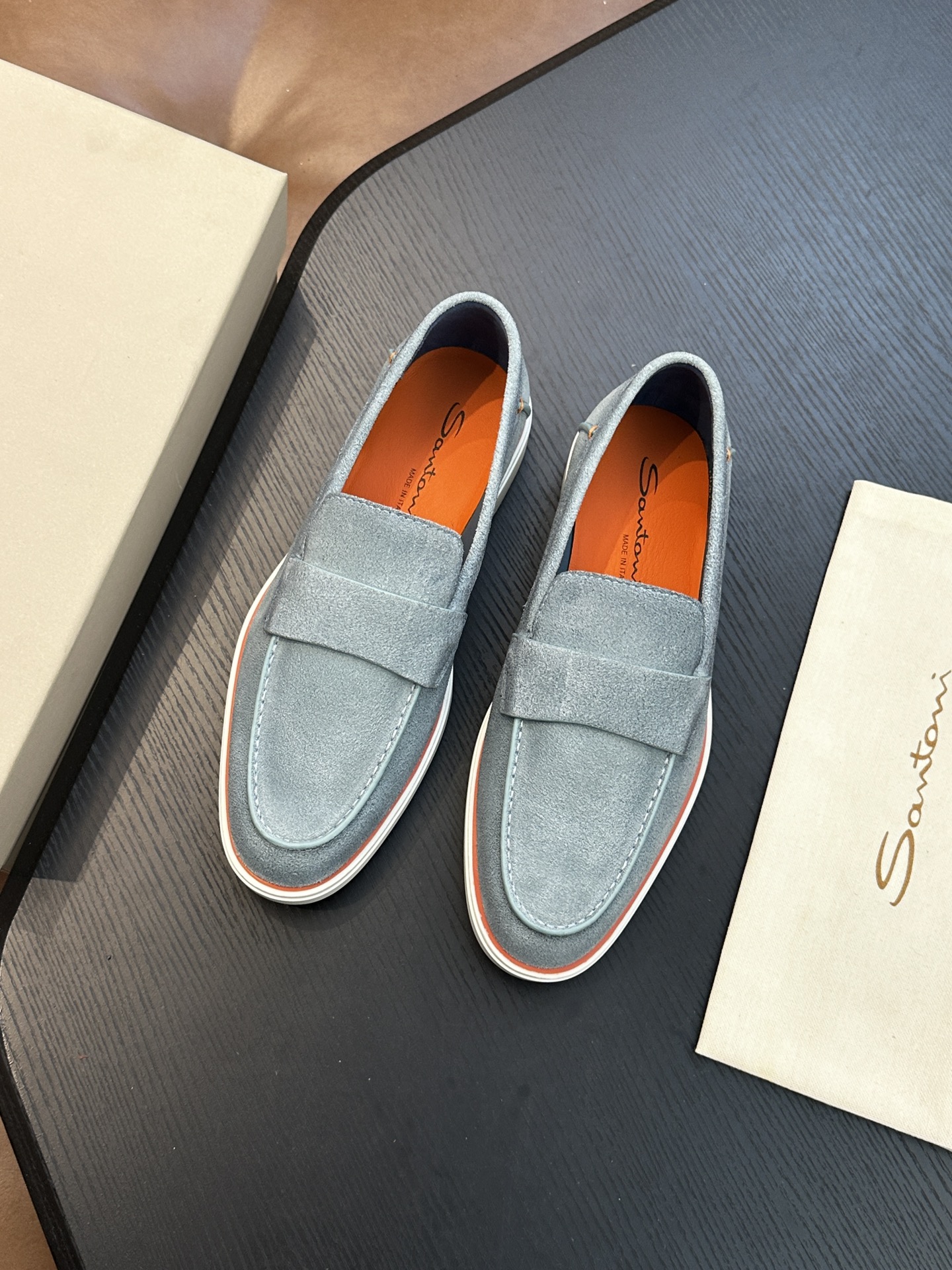 Santoni 산토니 남성 수제 송아지 가죽 슈즈 로퍼 신발