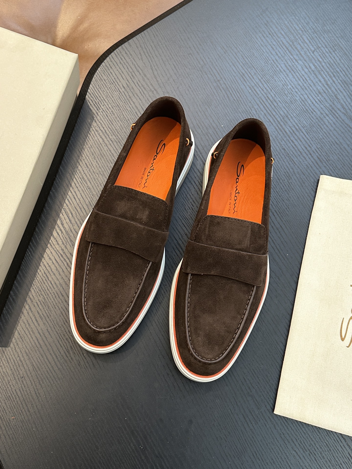 Santoni 산토니 남성 수제 송아지 가죽 슈즈 로퍼 신발