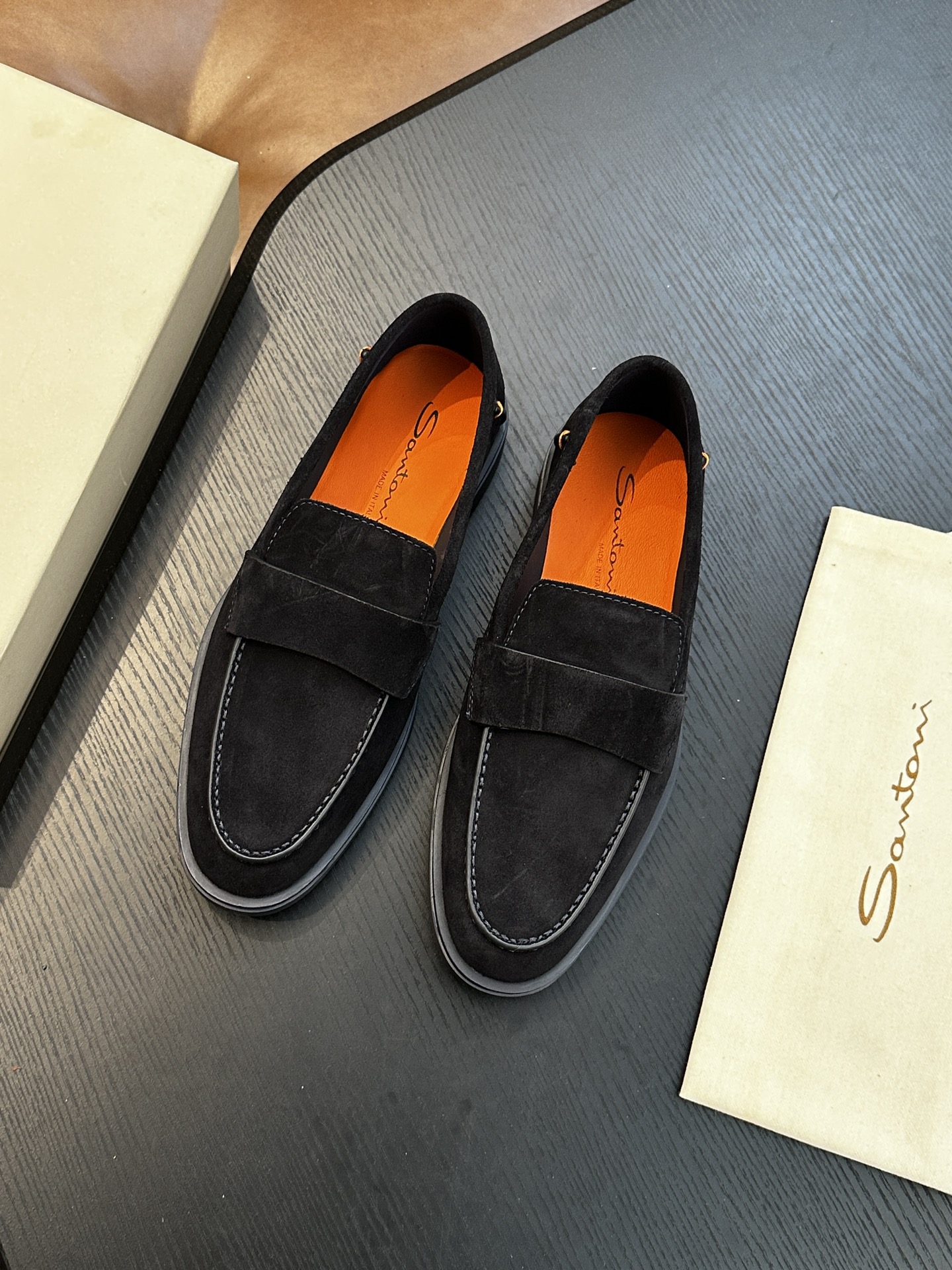 Santoni 산토니 남성 수제 송아지 가죽 슈즈 로퍼 신발