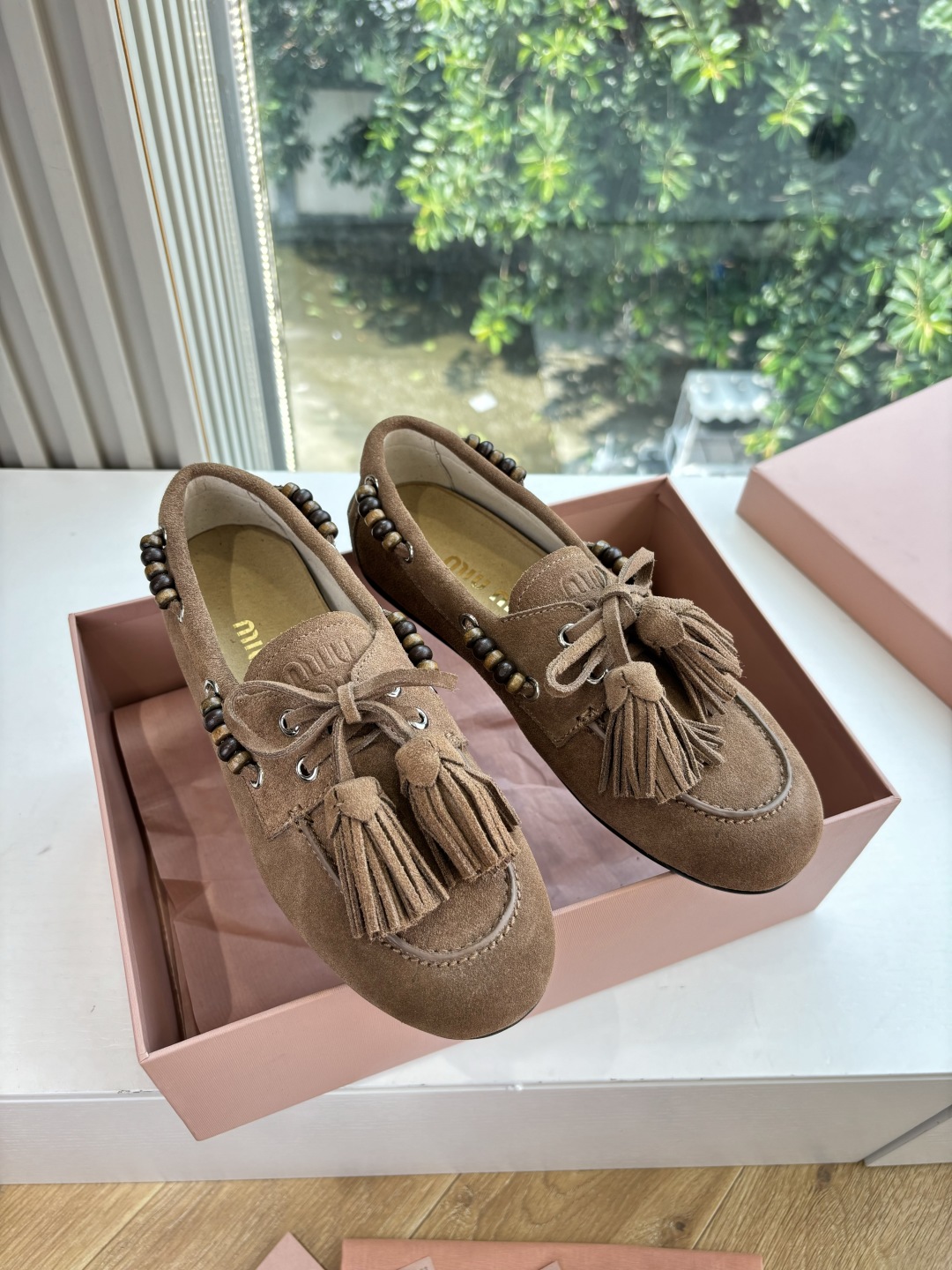 MiuMiu 미우미우 스웨이드 덱슈즈 로퍼 신발