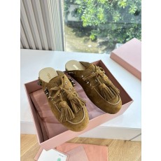 MiuMiu 미우미우 데크 슈즈 (스웨이드 보트 슈즈) 뮬 신발