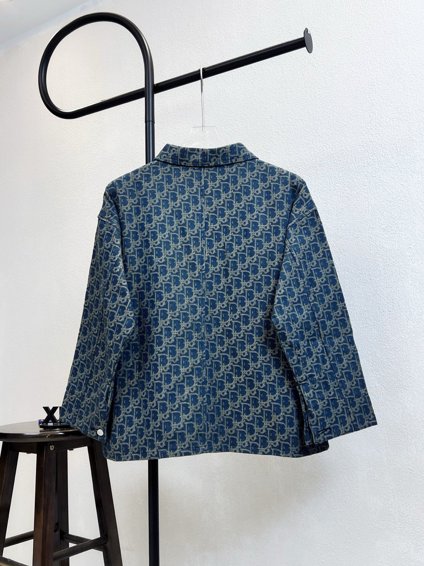 DIOR CD 디올 모노그램 올오버 로고 워싱 데님 재킷 의류