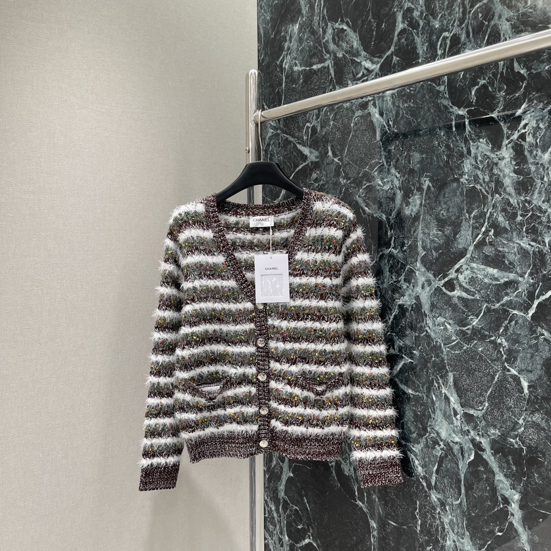 Chanel 샤넬 스트라이프 니트 가디건 의류