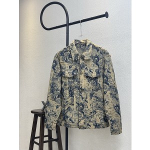 Louis Vuitton LV 루이비통 로고 플라워 로즈 자카드 워시드 데님 재킷 의류