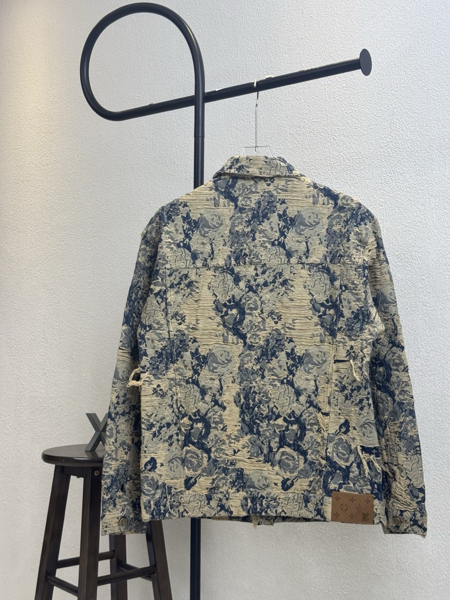Louis Vuitton LV 루이비통 로고 플라워 로즈 자카드 워시드 데님 재킷 의류
