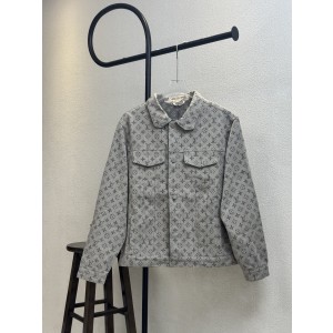 Louis Vuitton LV 루이비통 풀 프린트 자카드 로고 워시드 데님 재킷 의류