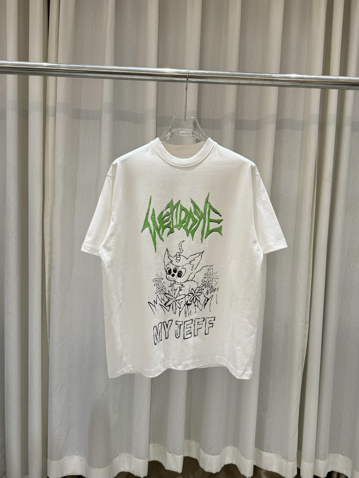 WE11DONE 웰던 고딕 스타일 몬스터 스케치 프린트 반팔 티셔츠 의류