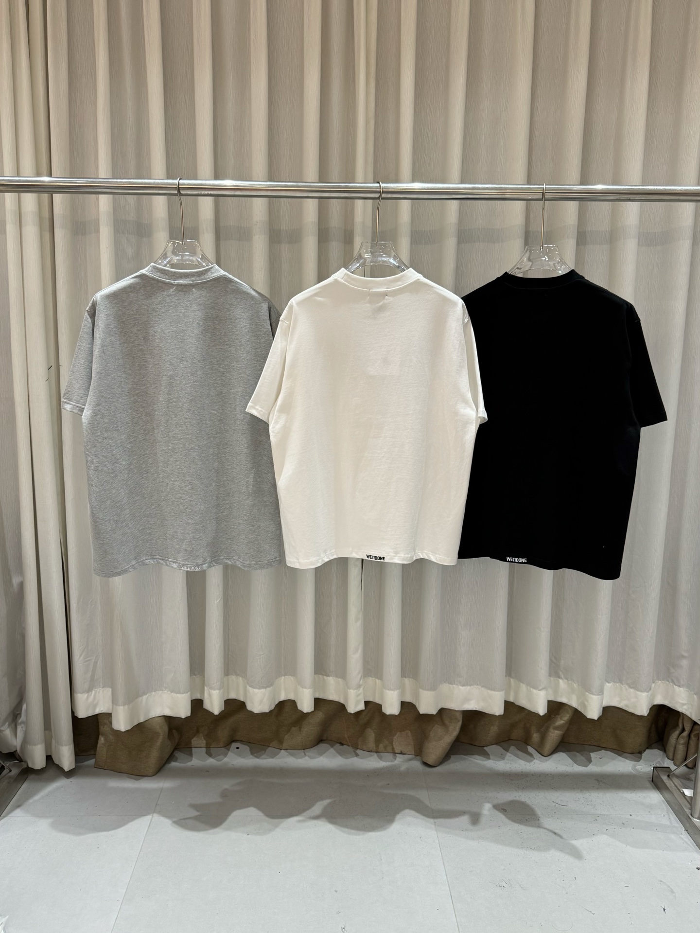 WE11DONE Moon 웰던 진주 로고 그래픽 반팔 티셔츠 의류