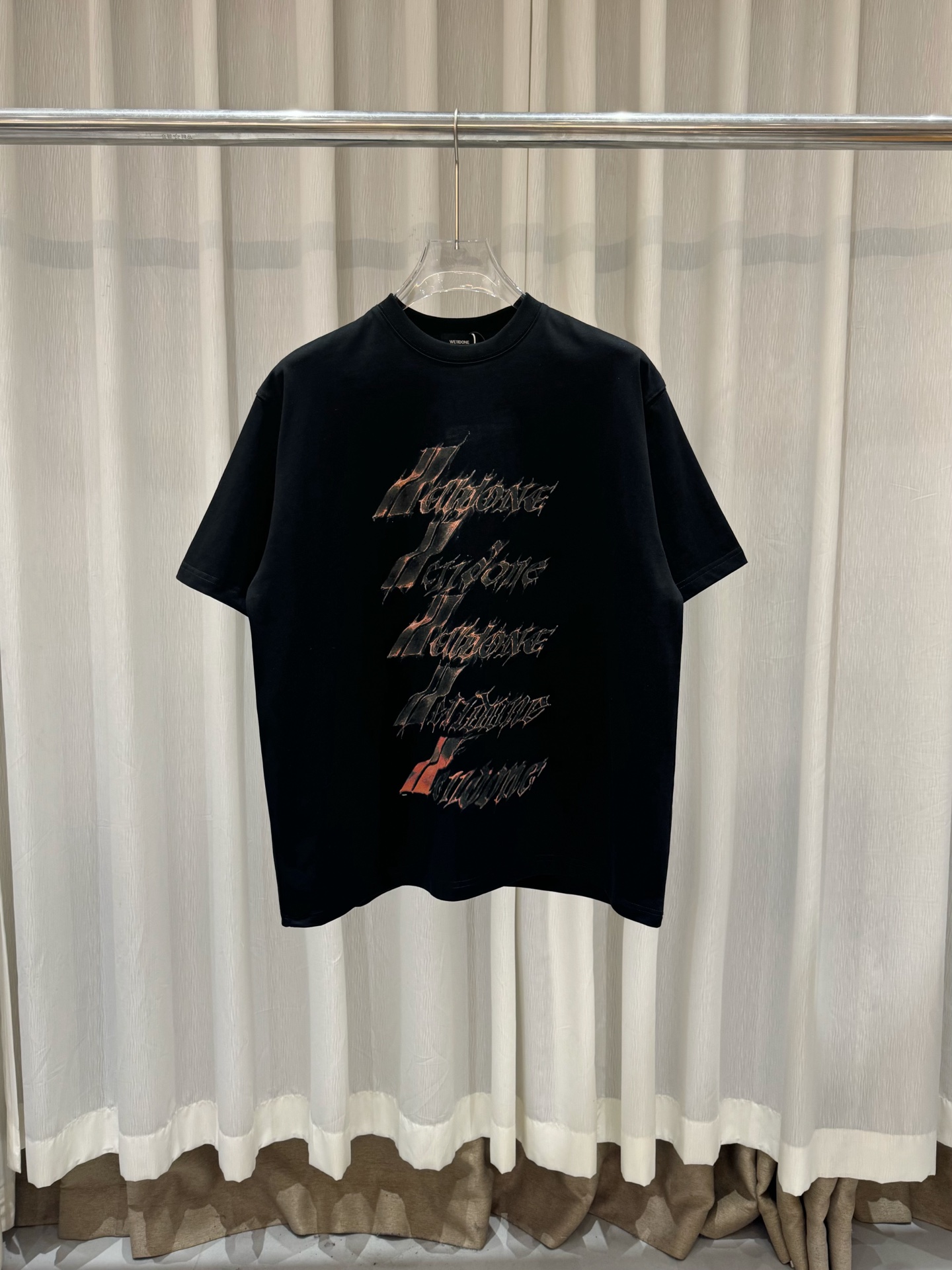 WE11DONE MOON 웰던 화염 LOGO 반팔 티셔츠 의류