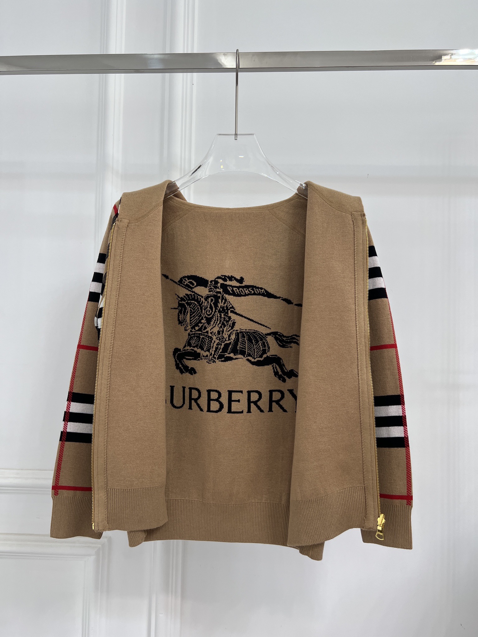 Burberry 버버리 클래식 체크 자카드 양면 가디건 후드 집업 재킷 의류