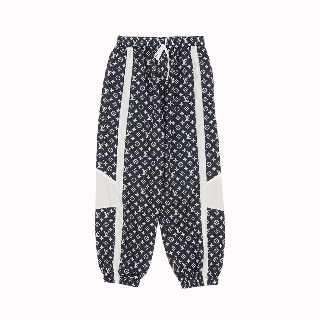 LV 루이비통 올오버 플라워 모노그램 프린트 트레이닝 바지 팬츠 의류