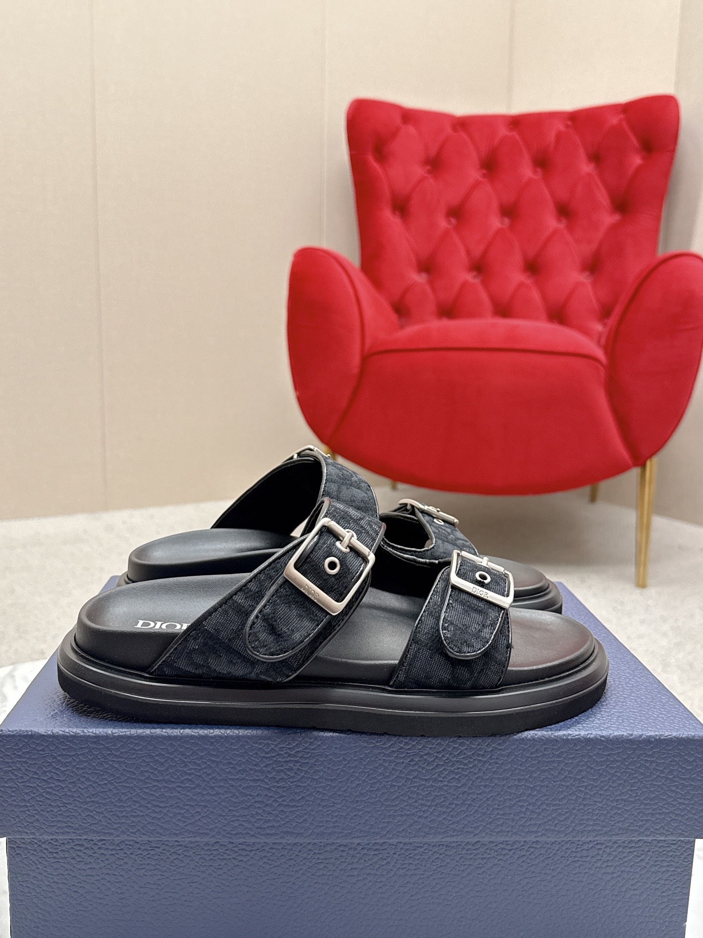 Dior CD 디올 클래식 벨크로 샌들 슬리퍼 신발