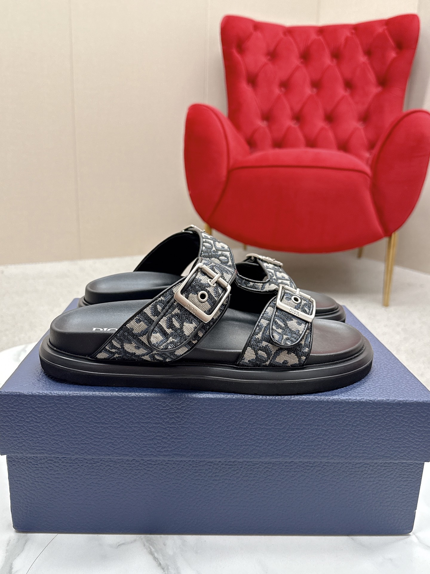 Dior CD 디올 클래식 벨크로 샌들 슬리퍼 신발