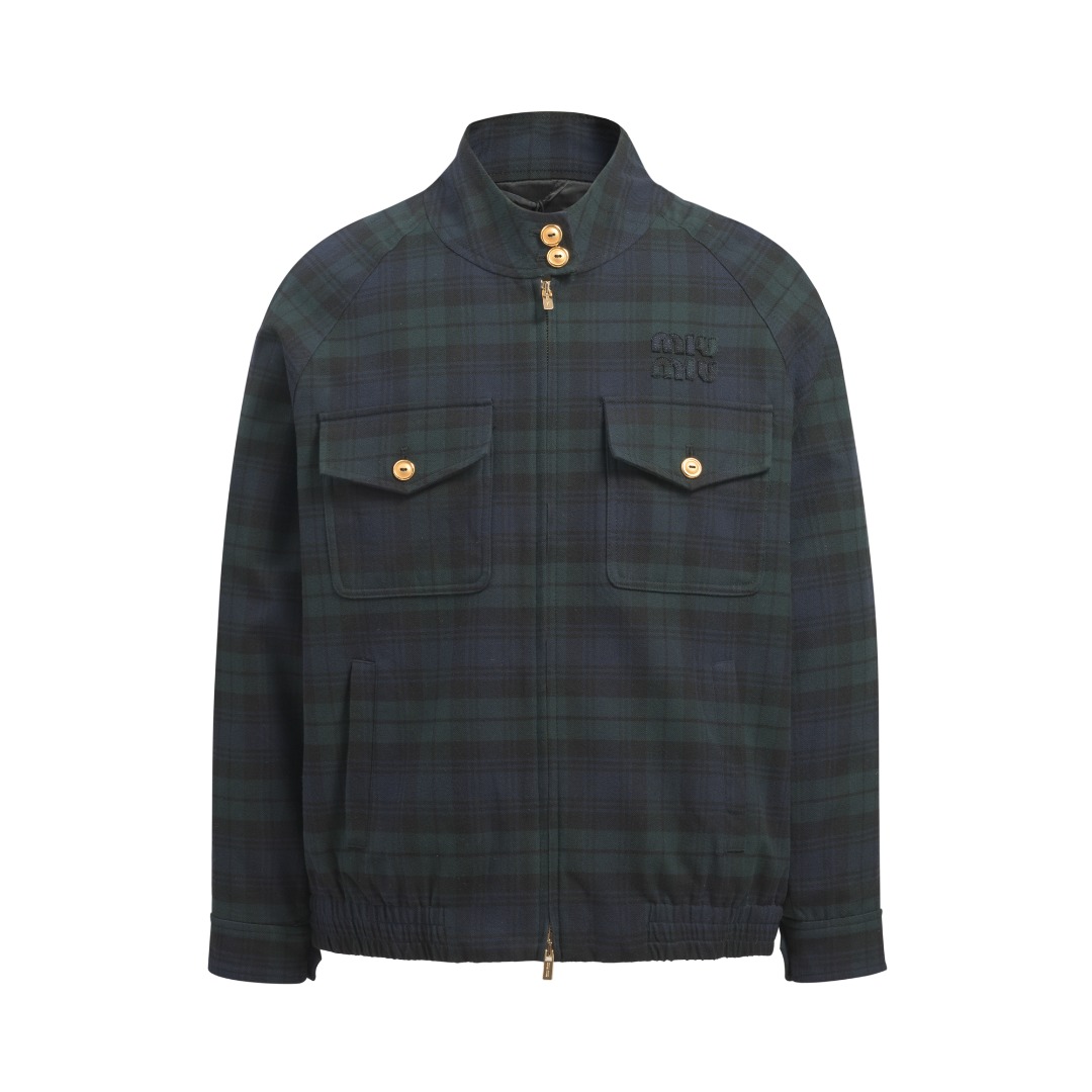 MiuMiu 미우미우 울 체크 재킷 의류 자켓