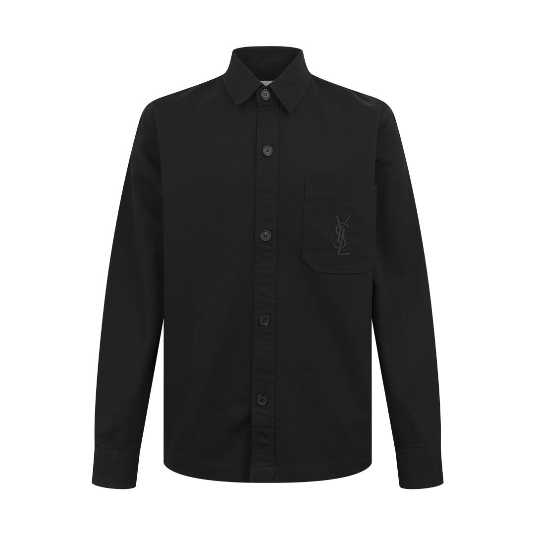 YSL Saint Laurent 생로랑 로고 자수 셔츠형 자켓 재킷 의류
