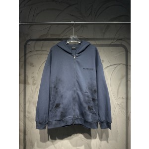 BALENCIAGA 발렌시아가 빈티지 페인팅 로고 자수 후드 집업 의류