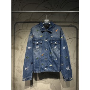 Louis Vuitton LV 루이비통 동물 자수 데님 자켓 + 팬츠 세트 의류