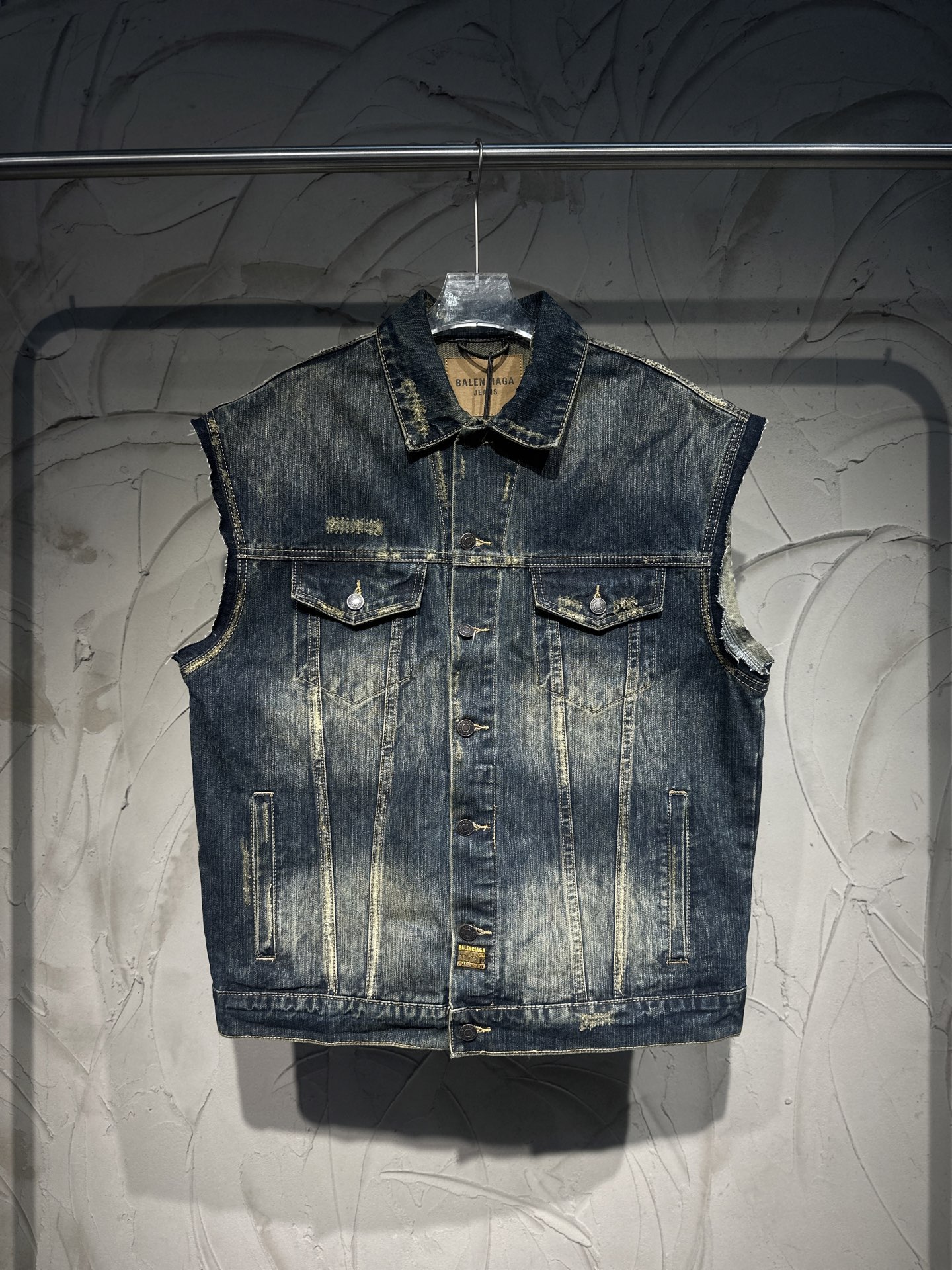 Balenciaga 발렌시아가 빈티지 워싱 데미지 루즈핏 데님 베스트 조끼 의류