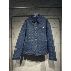 Louis Vuitton × Nigo LV 루이비통 싱글 버튼 퀼팅 데님 재킷 자켓 의류