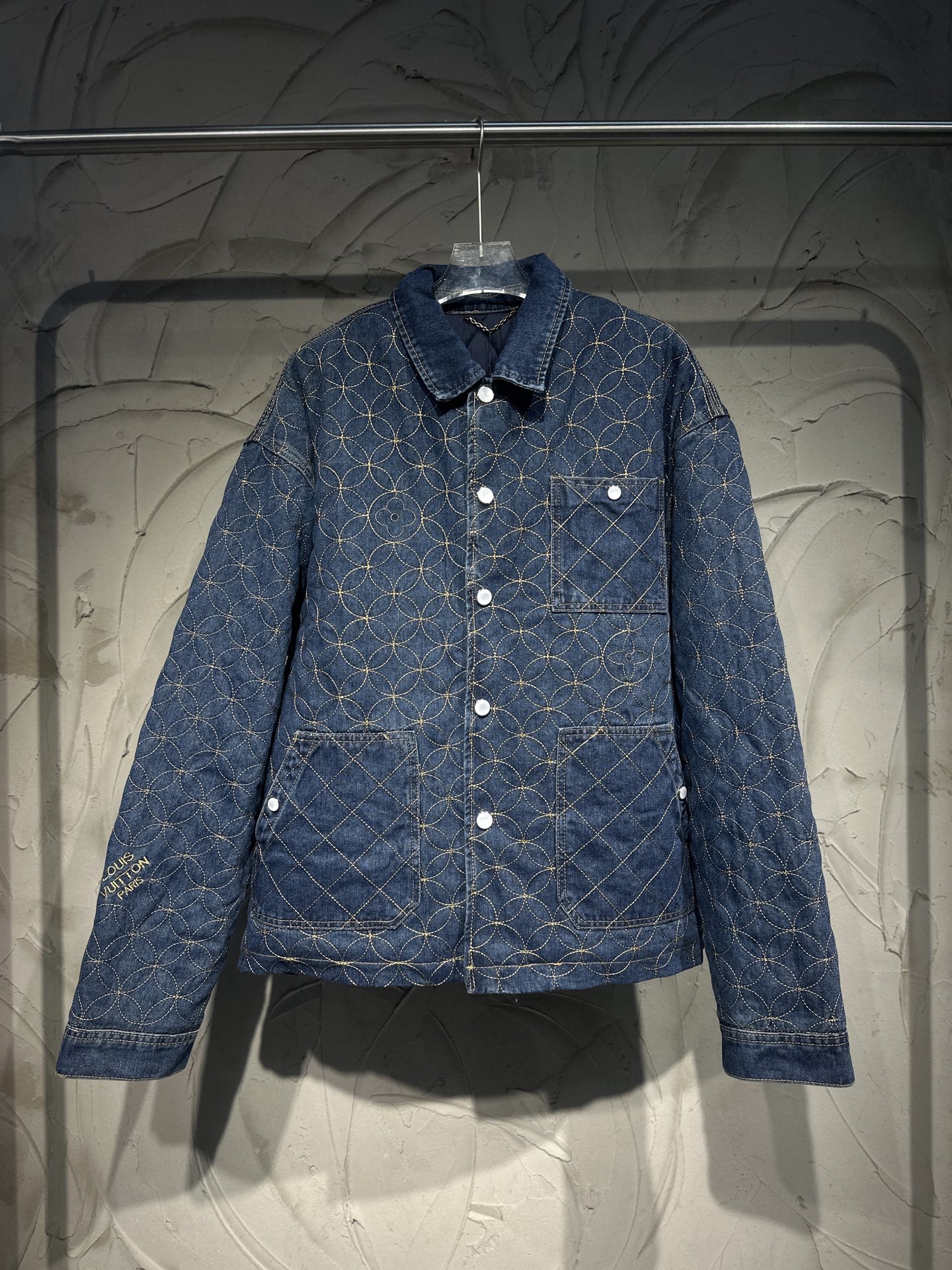 Louis Vuitton × Nigo LV 루이비통 싱글 버튼 퀼팅 데님 재킷 자켓 의류