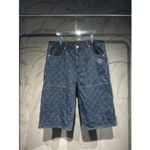 LV x Nigo 루이비통 자수 워크 7부 데님 반바지 의류