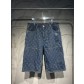 LV x Nigo 루이비통 자수 워크 7부 데님 반바지 의류