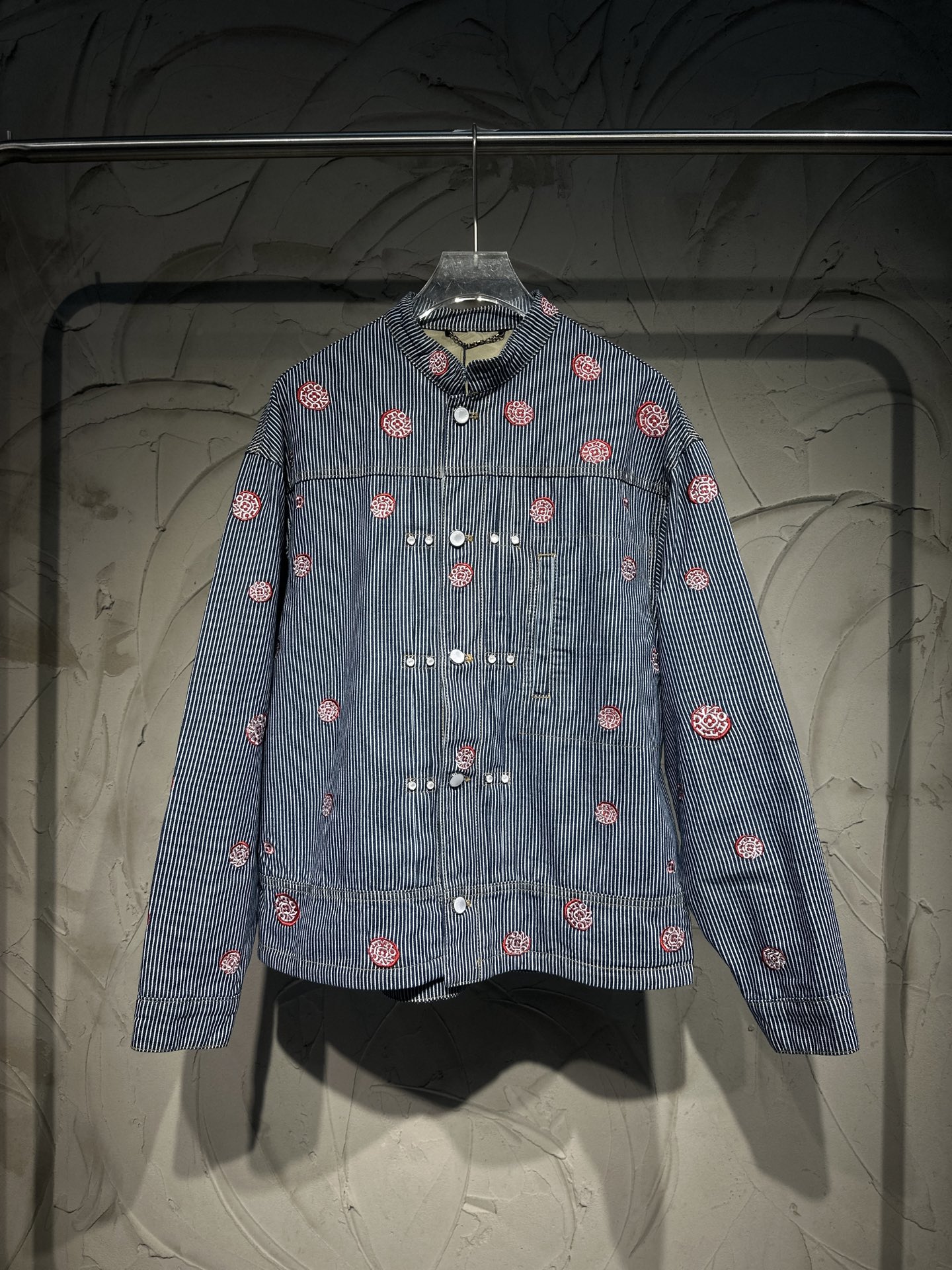 LV 루이비통 스트라이프 자수 데님 자켓 + 팬츠 세트 의류