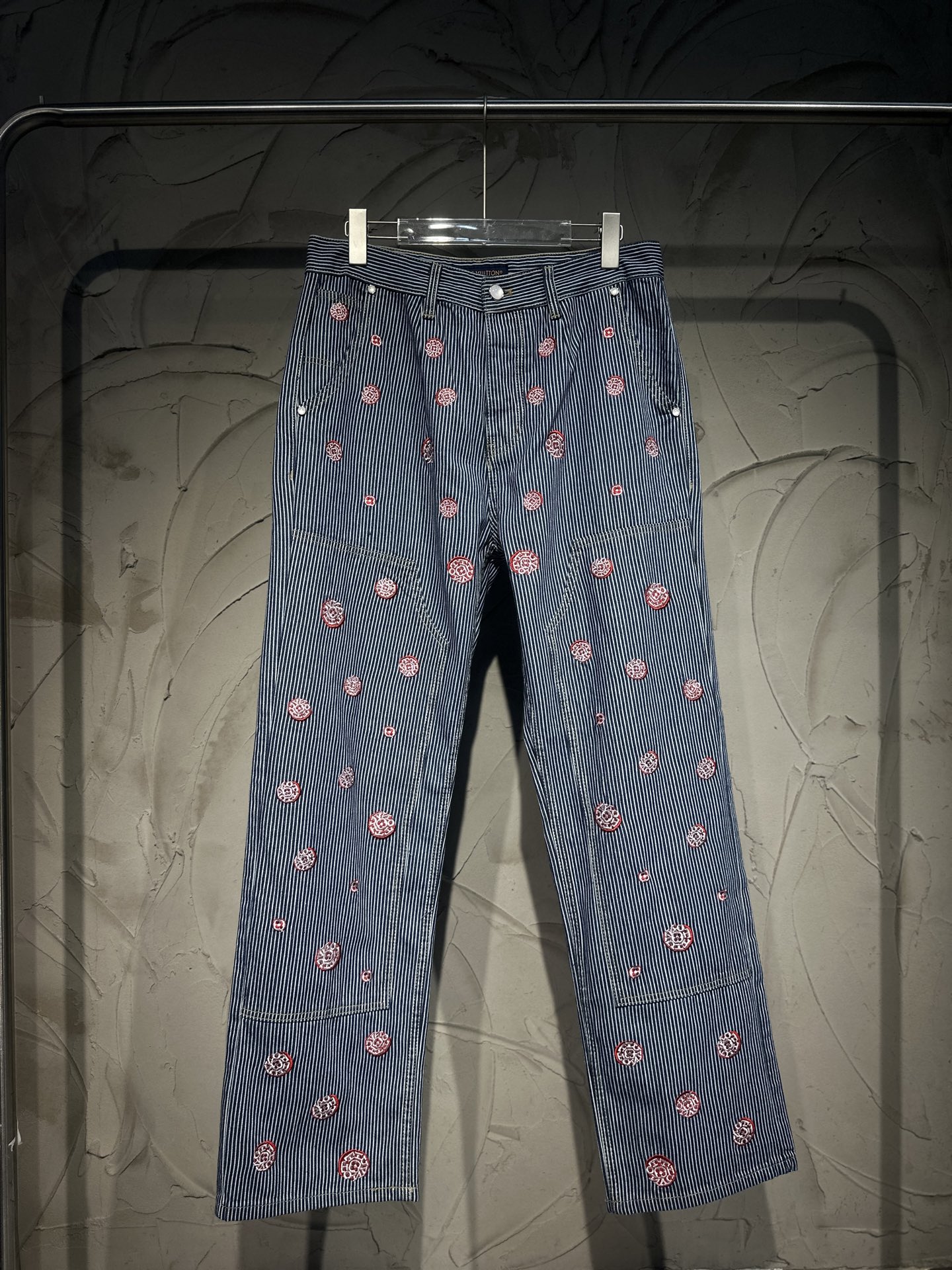 LV 루이비통 스트라이프 자수 데님 자켓 + 팬츠 세트 의류