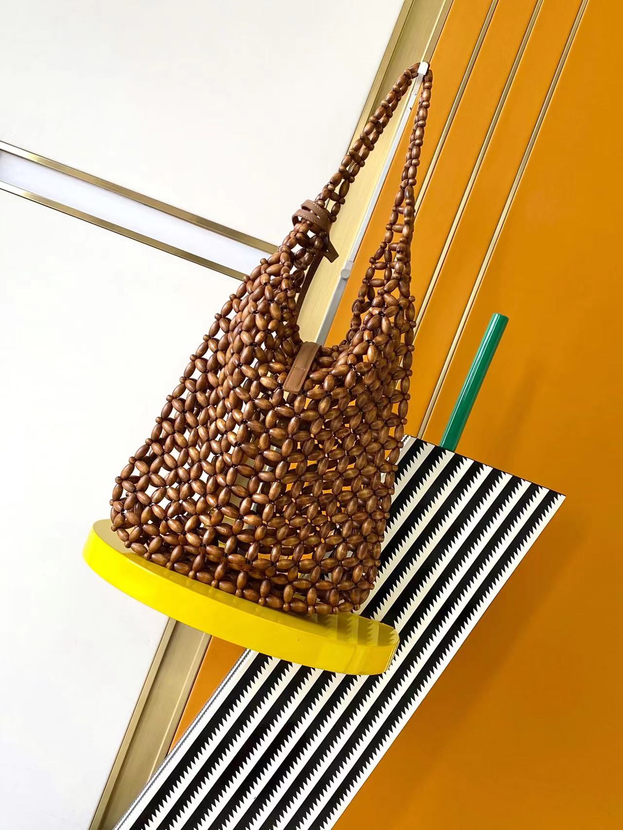 YSL 생로랑 우드 비즈 Hobo 호보백 가방 30cm